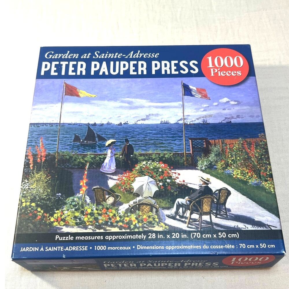 Claude Monet Painting Puzzle Garden At Sainte-Adresse 1000 Piece Puzzle